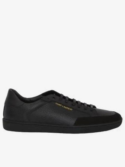 Court Classic Perforated Leather Low Top Sneakers Black - SAINT LAURENT - BALAAN 2