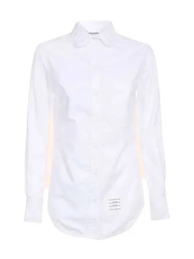 RWB Back Stripe Round Collar Classic Oxford Shirt White - THOM BROWNE - BALAAN 2