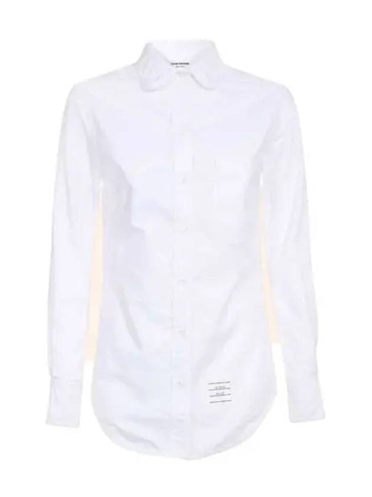 RWB Back Stripe Round Collar Classic Oxford Shirt White - THOM BROWNE - BALAAN 2