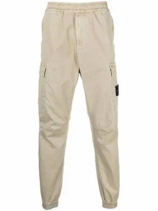 Men's Wappen Patch Straight Pants Beige - STONE ISLAND - BALAAN 2