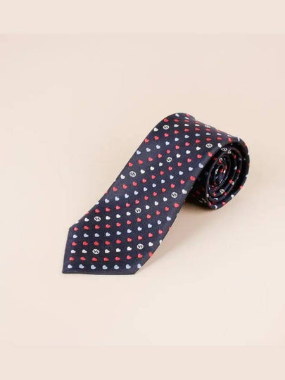 Interlocking G Heart Silk Jacquard Tie Blue - GUCCI - BALAAN 2