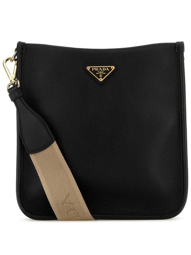 Triangle Logo Leather Cross Bag Black - PRADA - BALAAN 2