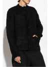 Crew Neck Alpaca Mix Cardigan Black - ACNE STUDIOS - BALAAN 4