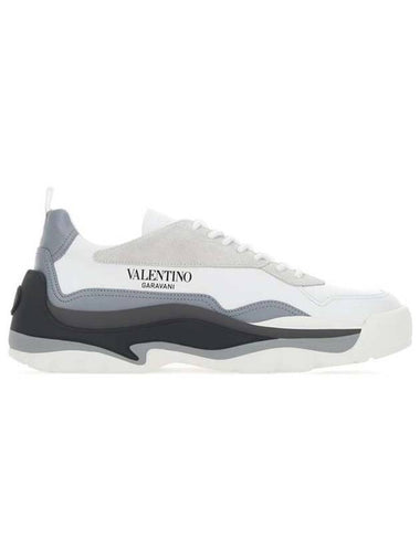 Gumboy Logo Low Top Sneakers White Charcoal - VALENTINO - BALAAN 1