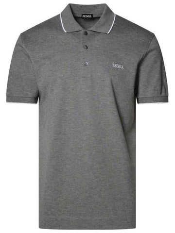 Polo T shirt RE7358 A5B746 K95 Free Gray melang - ERMENEGILDO ZEGNA - BALAAN 1