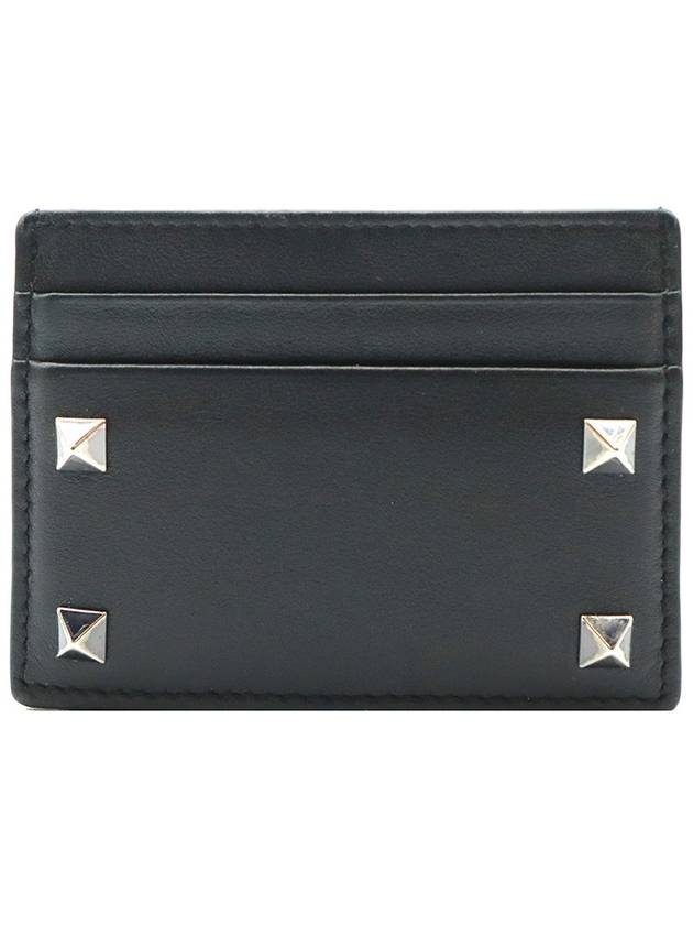 Valentino 1Y2P0655VH3 Black Leather Rockstud Card Wallet - VALENTINO - BALAAN 1