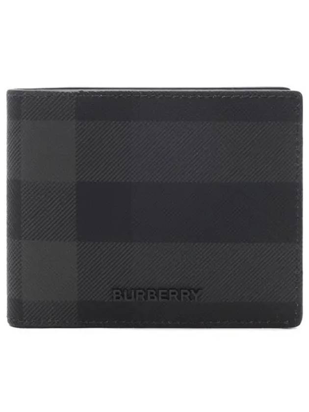 Check Polyurethane Bifold Wallet Black - BURBERRY - BALAAN 2