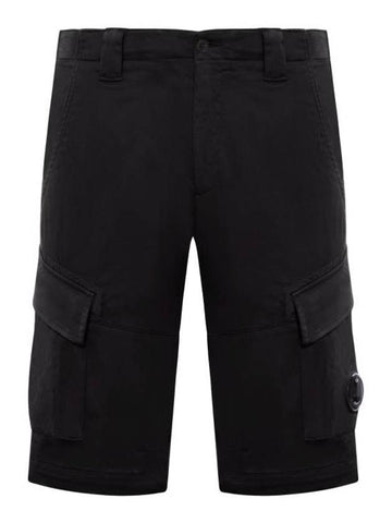 Lens Wappen Cotton Cargo Shorts Black - CP COMPANY - BALAAN 1