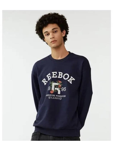 1895 Flower Sweatshirt Navy - REEBOK - BALAAN 1