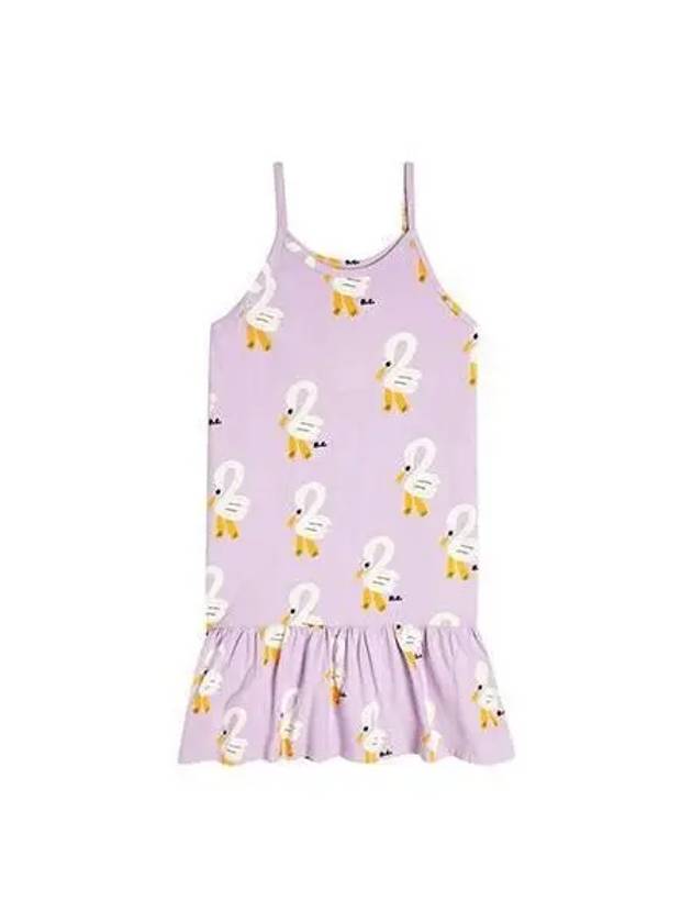 Kids Pelican Pattern Tank Top One Piece Light Purple 123AC126 - BOBO CHOSES - BALAAN 1