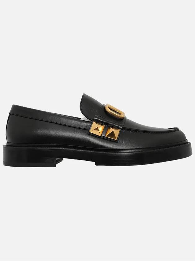 Men's Studded Sign Loafers Black - VALENTINO - BALAAN.