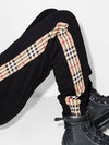 Men's Vintage Check Panel Jogger Track Pants Black - BURBERRY - BALAAN.