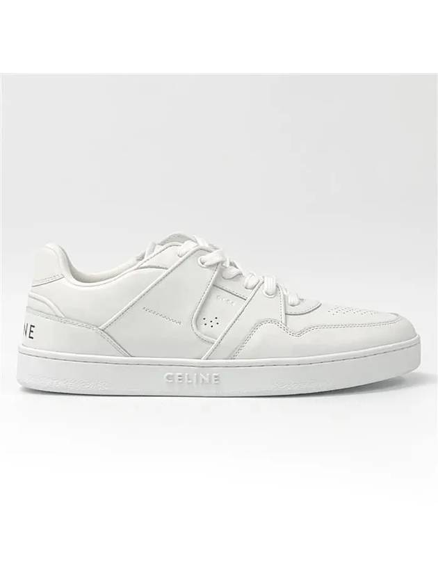 Men's Lace Up Calfskin Low-Top Sneakers Optic White - CELINE - BALAAN 2