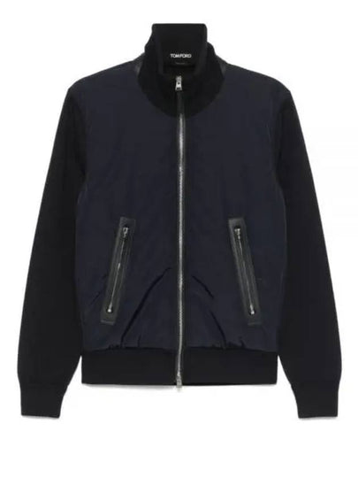 Light Nylon Front Merino Zip-Up Jacket Black - TOM FORD - BALAAN 2