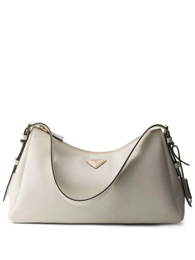 Triangle Logo Aimee Large Shoulder Bag White - PRADA - BALAAN 1