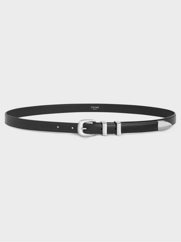 Western 14 Leather Belt Black - CELINE - BALAAN 3