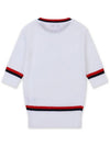 Golfwear Scheme Round Ribbed Knit Short Sleeve T-Shirt White Red - ONOFF - BALAAN 3