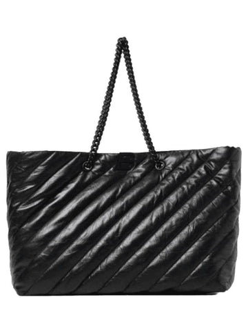 Crush Large Quilted Carry All Tote Bag Black - BALENCIAGA - BALAAN 1