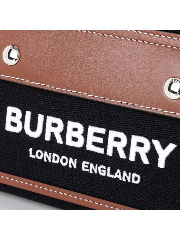 Logo Mini Canvas Leather Tote Bag Black - BURBERRY - BALAAN 7