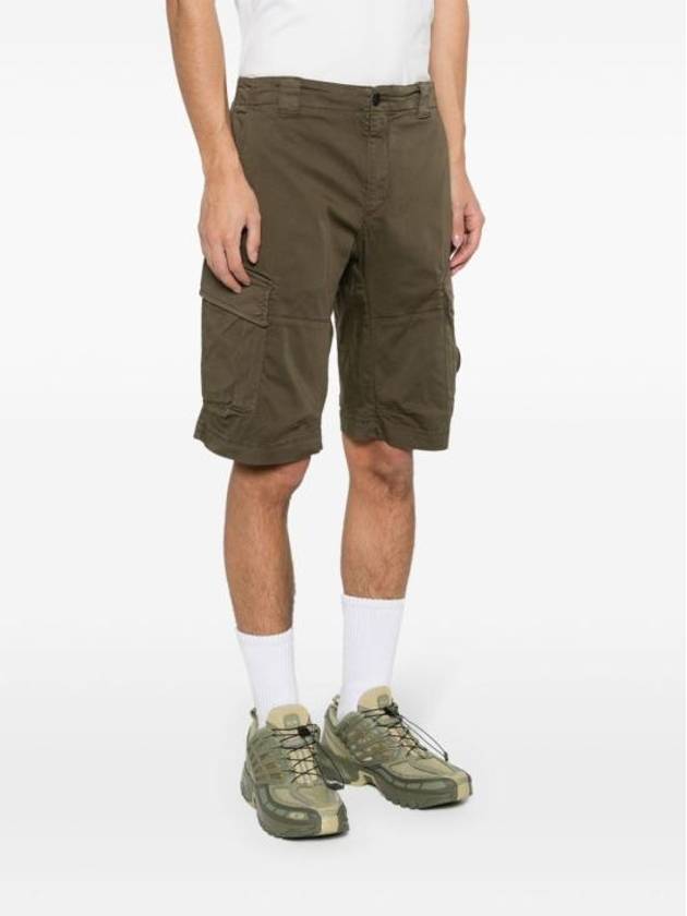 Stretch Satin Cargo Shorts Green - CP COMPANY - BALAAN 3