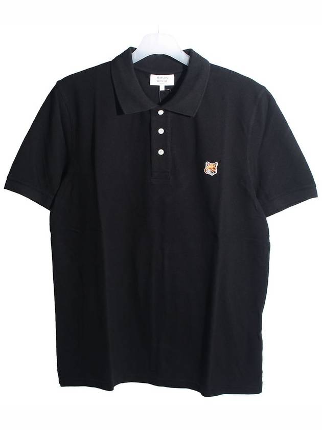 Fox Head Patch Cotton Polo Shirt Black - MAISON KITSUNE - BALAAN 2