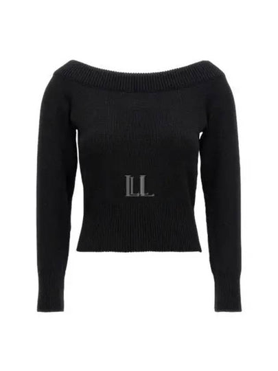 Off Shoulder Knit Top Black - ALEXANDER MCQUEEN - BALAAN 2