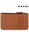 Saffiano Two-Tone Zipper Card Wallet Grey Purple - MARNI - BALAAN 4