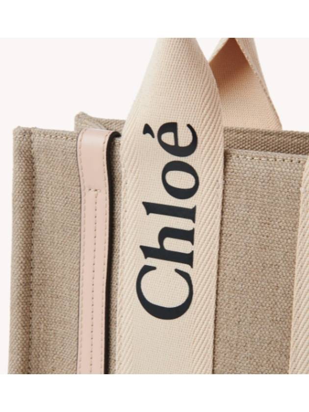 Woody Logo Small Tote Bag Blush Beige - CHLOE - BALAAN 6