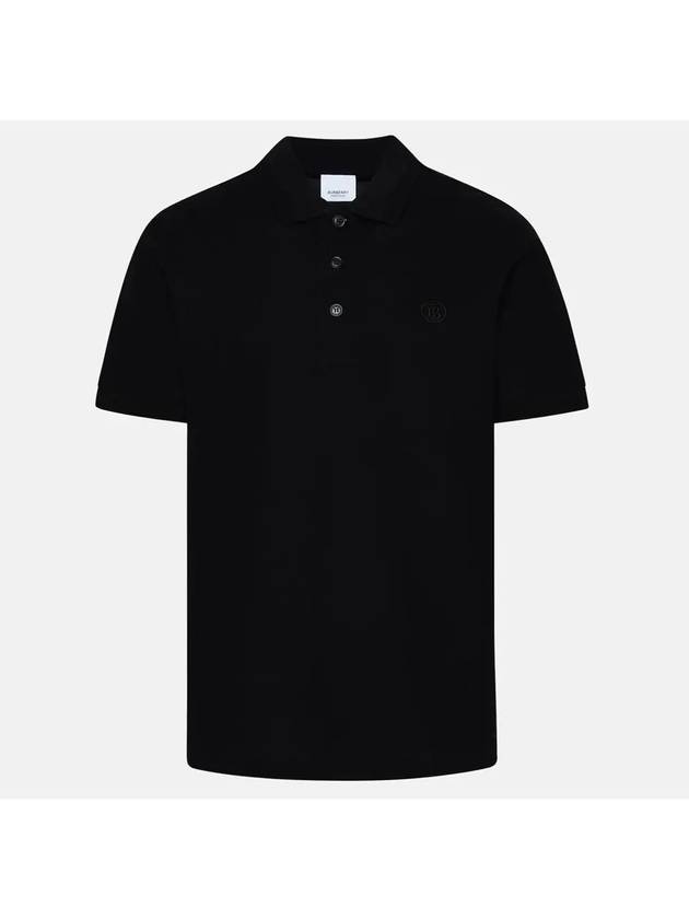 Men's Eddie Embroidered Logo Polo Shirt Black - BURBERRY - BALAAN 2