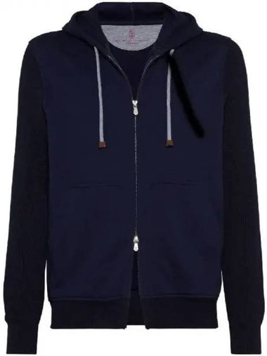 Knit sleeve hooded zip up 271598 - BRUNELLO CUCINELLI - BALAAN 1