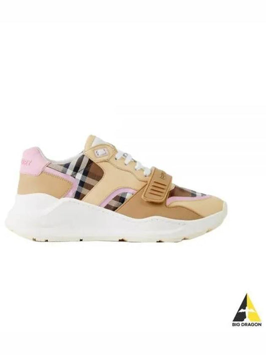 Women's Velcro Check Low-Top Sneakers Beige - BURBERRY - BALAAN 2