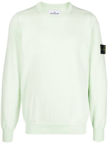 Logo Patch Knit Top Light Green - STONE ISLAND - BALAAN 1