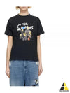 Women's The Simpsons Printing Small Fit Short Sleeve T-Shirt Black - BALENCIAGA - BALAAN 2