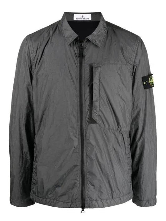 Garment Dyed Crinkle Reps Recycled Nylon Jacket Khaki Grey - STONE ISLAND - BALAAN 2