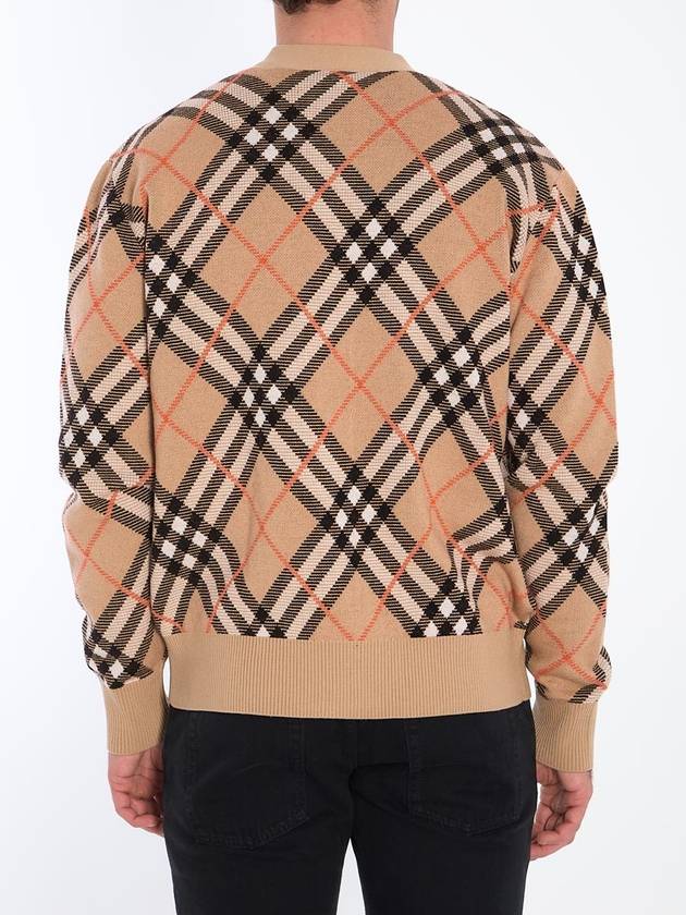 Check Wool Mohair Blend Cardigan Sand - BURBERRY - BALAAN 5