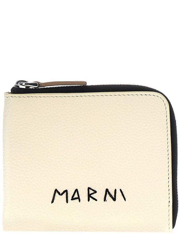 Logo Zip Card Wallet White - MARNI - BALAAN 2