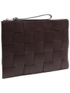 Intrecciato Weaving Strap Clutch Bag Brown - BOTTEGA VENETA - BALAAN 4