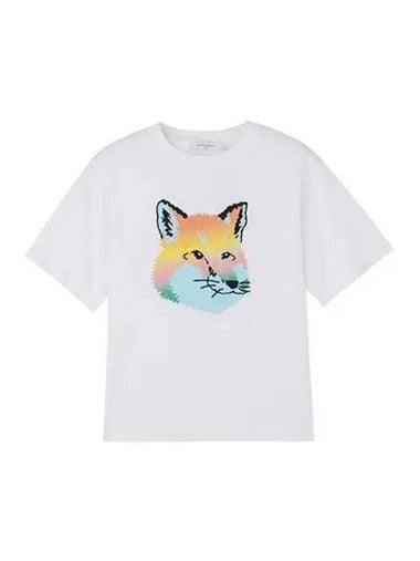 Women Fox Head Print Short Sleeve T Shirt White KW00134KJ0008 - MAISON KITSUNE - BALAAN 1