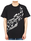 Wave Skull Print Short Sleeve T-Shirt Black - ALEXANDER MCQUEEN - BALAAN 2