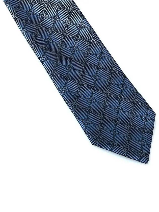 GG Pattern Slim Silk Tie Blue - GUCCI - BALAAN 4