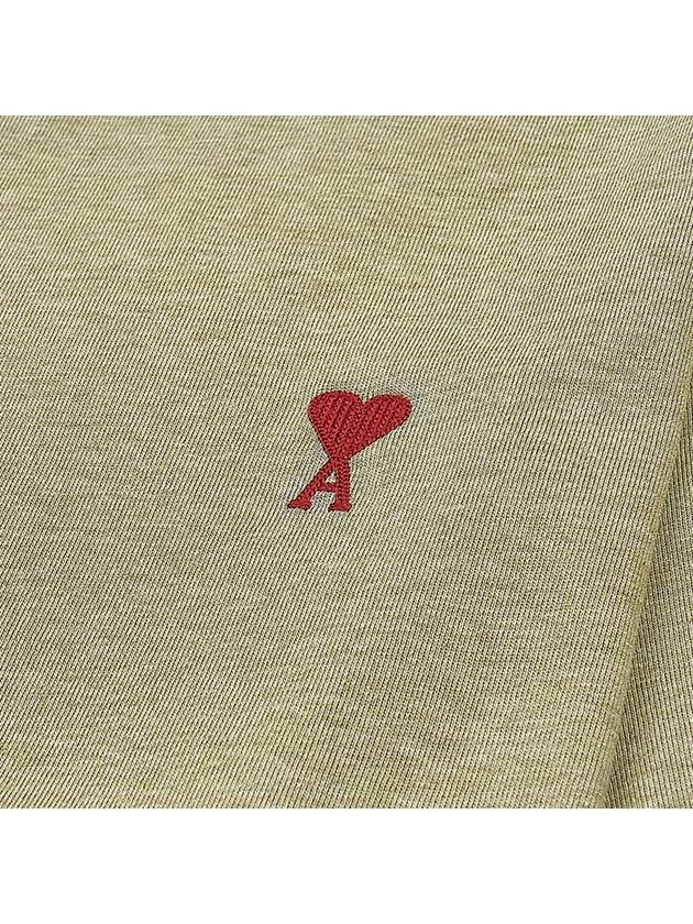 Small Heart Logo Boxy Fit Short Sleeve T-Shirt Heather Sage - AMI - BALAAN 5