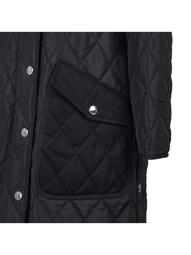 Diamond Quilted Hooded Single Coat Black - BURBERRY - BALAAN 8