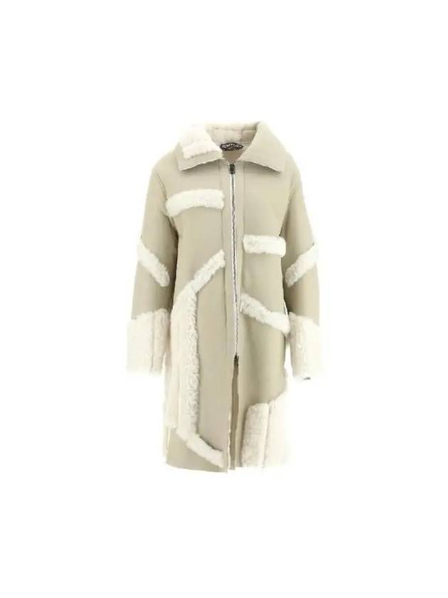 Zipped Shearling Single Coat Cream White - TOM FORD - BALAAN 2