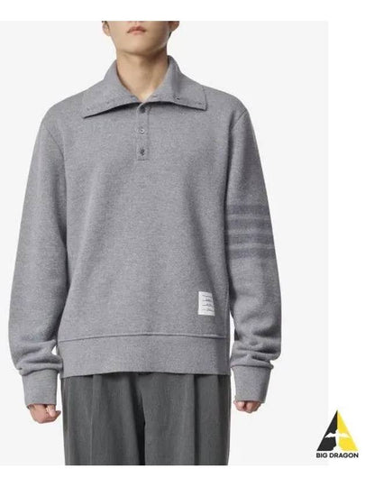 4-Bar Funnel Neck Pullover Knit Top Grey - THOM BROWNE - BALAAN 2