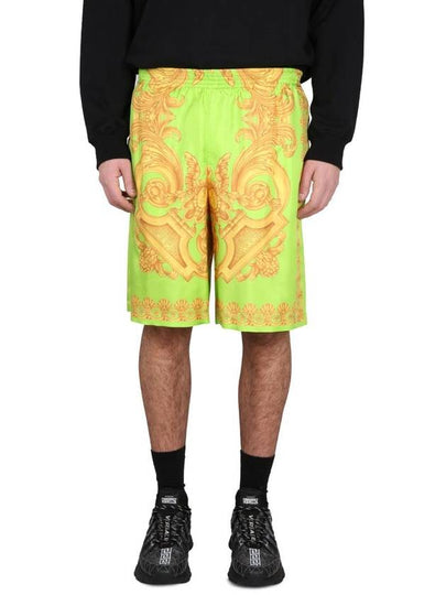 Men's Barocco 660 Silk Shorts Green - VERSACE - BALAAN 2