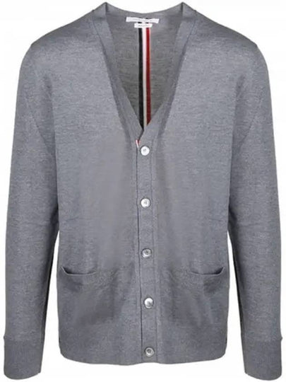 Men's Classic Three-Stripe Backstripe Wool Cardigan Grey - THOM BROWNE - BALAAN 2