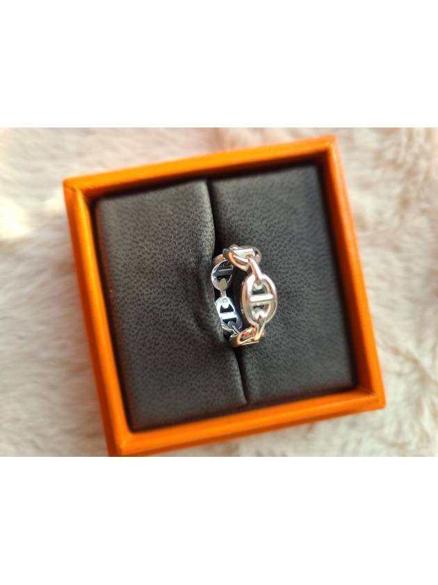 Small Chaine D'Ancre Enchainee Ring Silver - HERMES - BALAAN 3