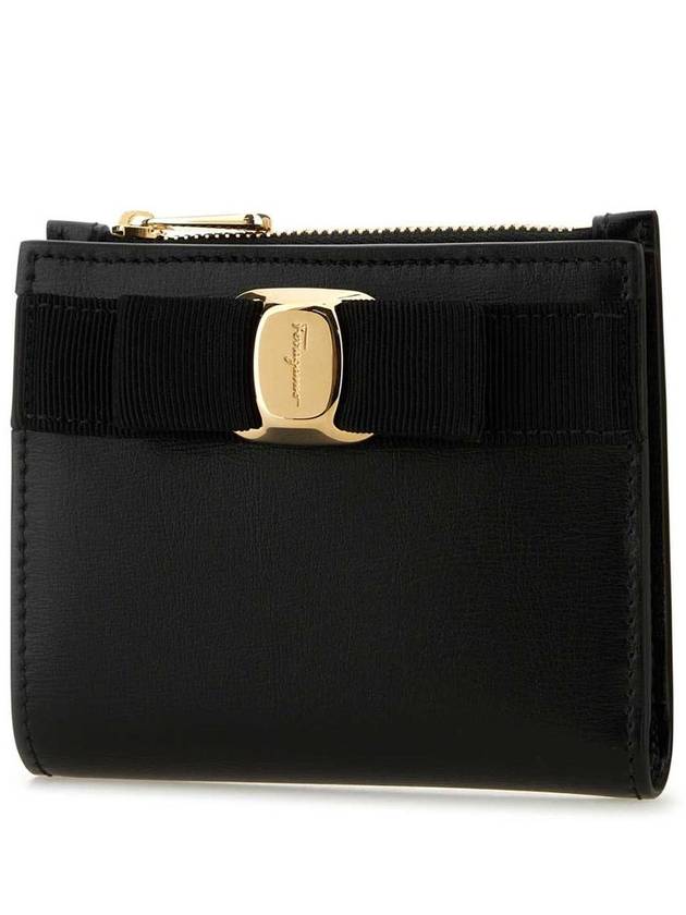 Vara Bow Half Wallet Black - SALVATORE FERRAGAMO - BALAAN 3