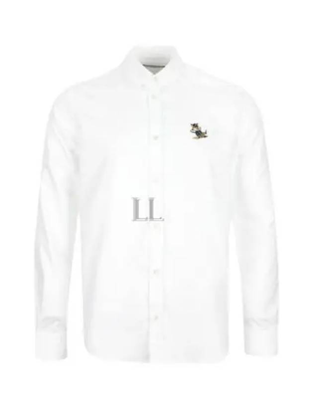 Dressed Fox Patch Relaxed Long Sleeve Shirt White - MAISON KITSUNE - BALAAN 2