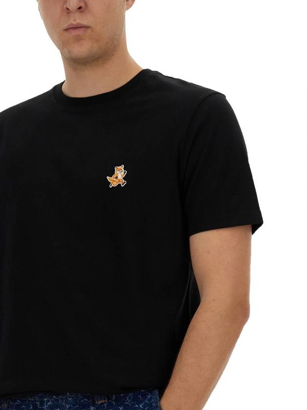 Speedy Fox Patch Comfort Short Sleeve T-Shirt Black - MAISON KITSUNE - BALAAN 7